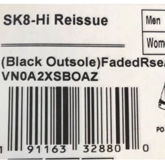 Vans Sk8 Hi Reissue Black Outsole Faded Rose Black - Picture 4 of 4